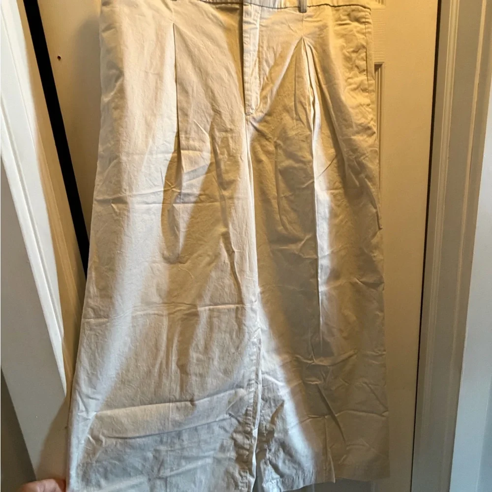 Banana Republic Women's Cream Straight Wide Leg Pants - Picture 6 of 9